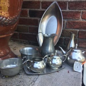 Pewter tea and cookie service. Never used.